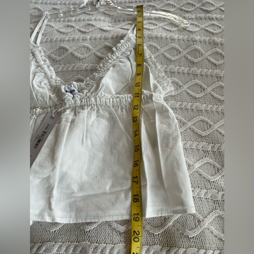 Steve Madden White Smocked Cotton Adjustable Straps Camisole Top Size Medium - Picture 4 of 14
